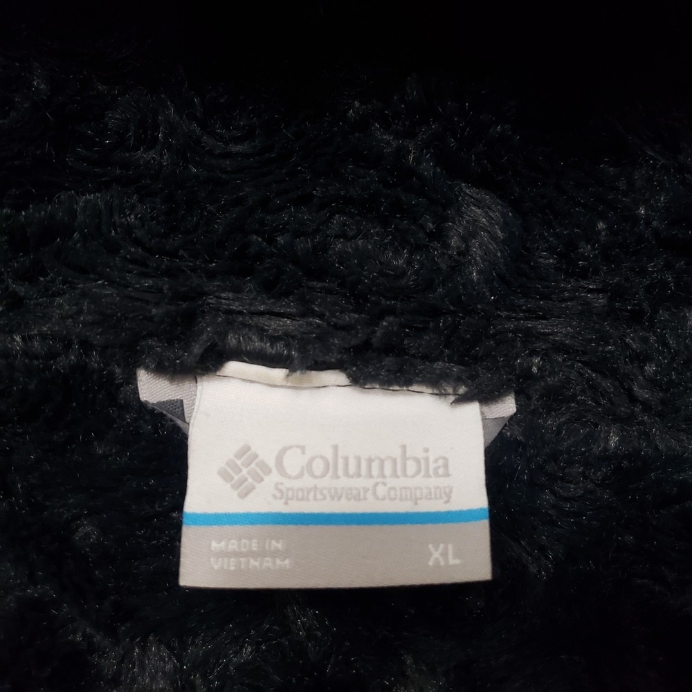 Columbia Jacket Womens XL Black Full Zip Hooded Diamond Quilted Fleece Lined - Picture 3 of 11